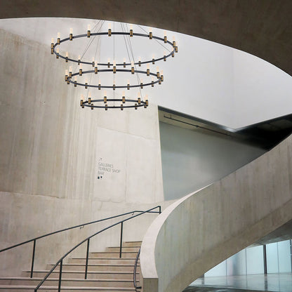 Albany LED Multi Tiered Chandelier in hallway.