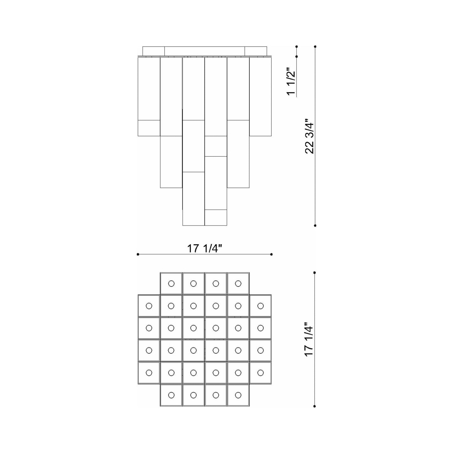 Altesa Flush Mount Ceiling Light - line drawing.