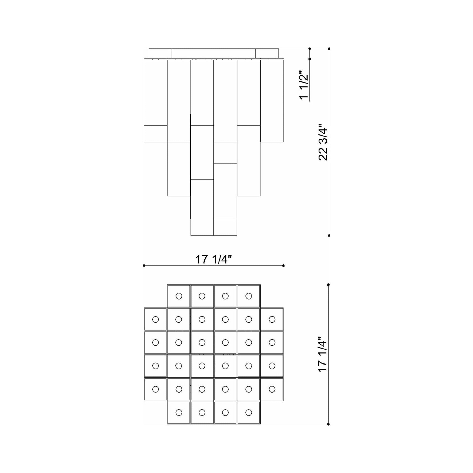 Altesa Flush Mount Ceiling Light - line drawing.