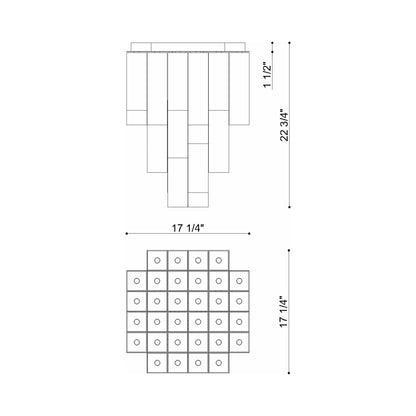 Altesa Flush Mount Ceiling Light - line drawing.
