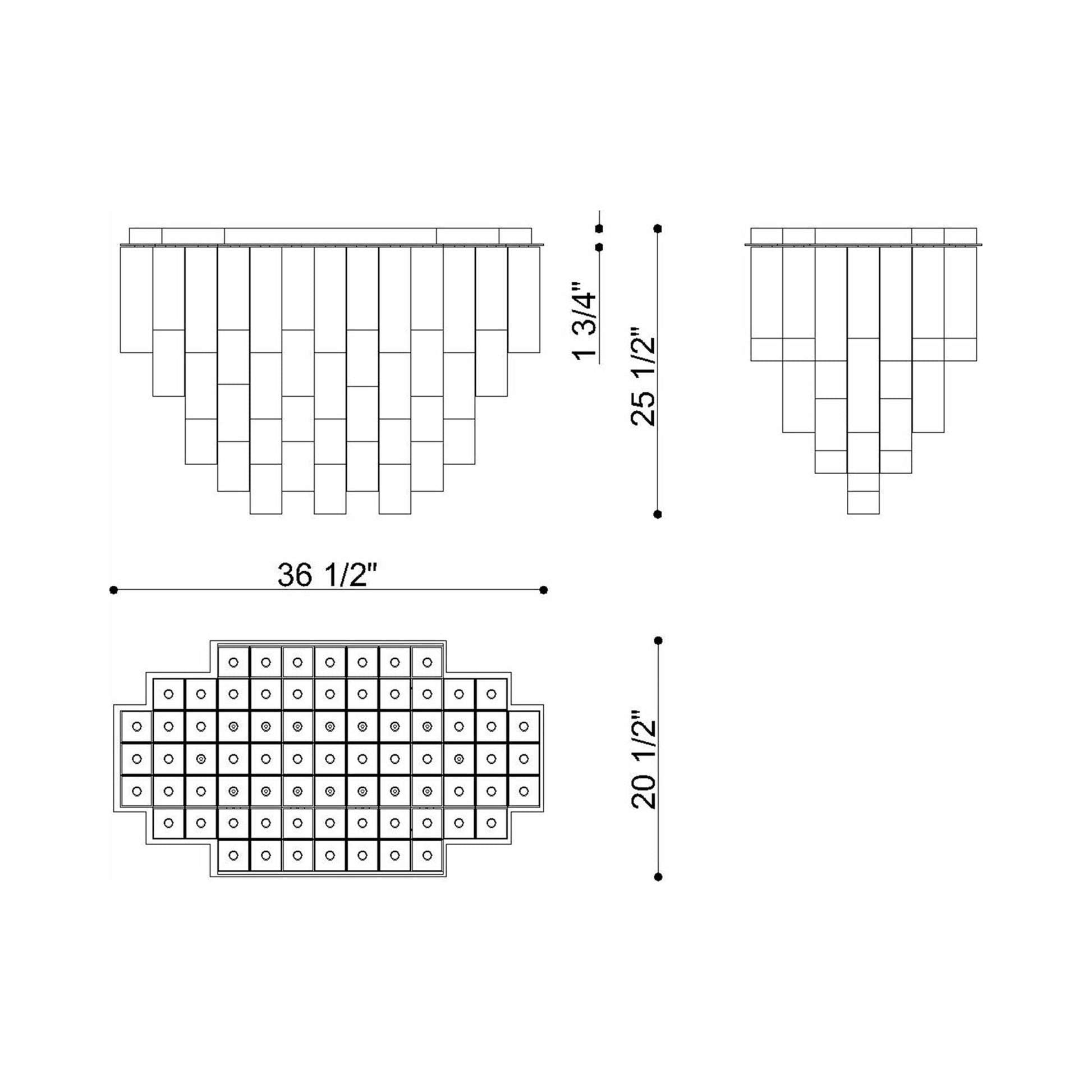Altesa Flush Mount Ceiling Light - line drawing.