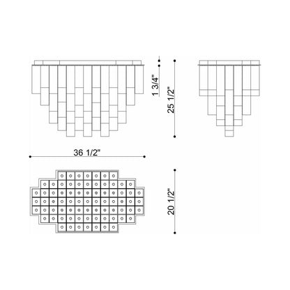 Altesa Flush Mount Ceiling Light - line drawing.