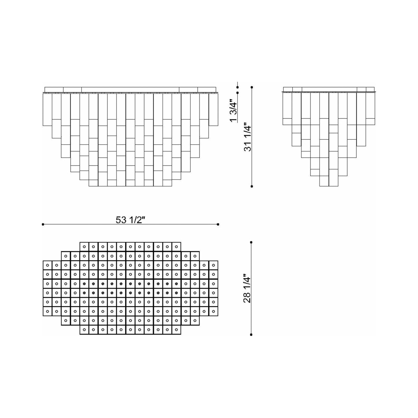 Altesa Flush Mount Ceiling Light - line drawing.