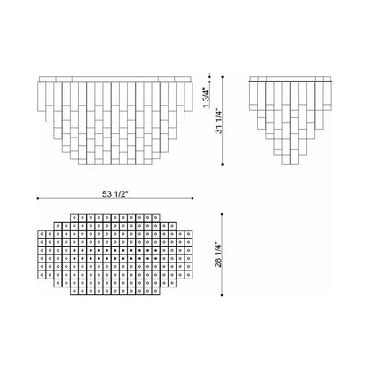 Altesa Flush Mount Ceiling Light - line drawing.