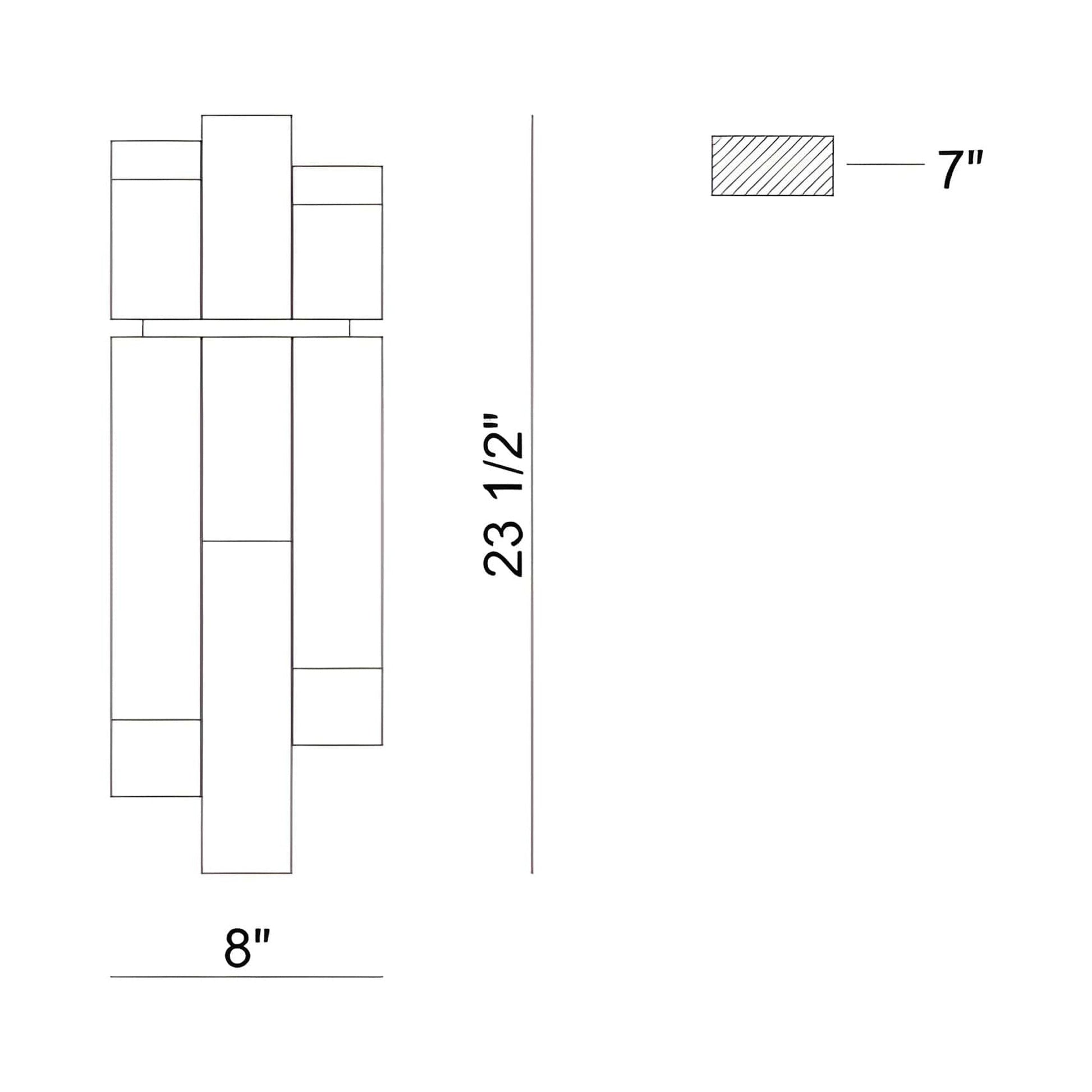 Altesa Wall Light - line drawing.