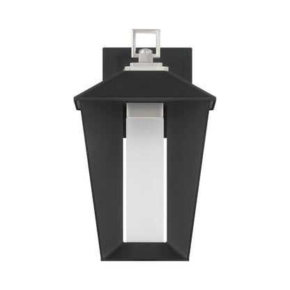 Andson Outdoor LED Wall Light in Satin Nickel-Sand Black Mix (13-Inch).