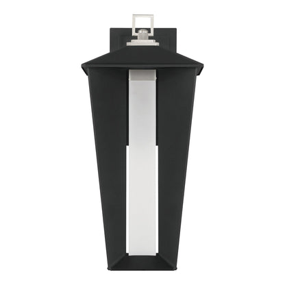 Andson Outdoor LED Wall Light in Satin Nickel-Sand Black Mix (19-Inch).