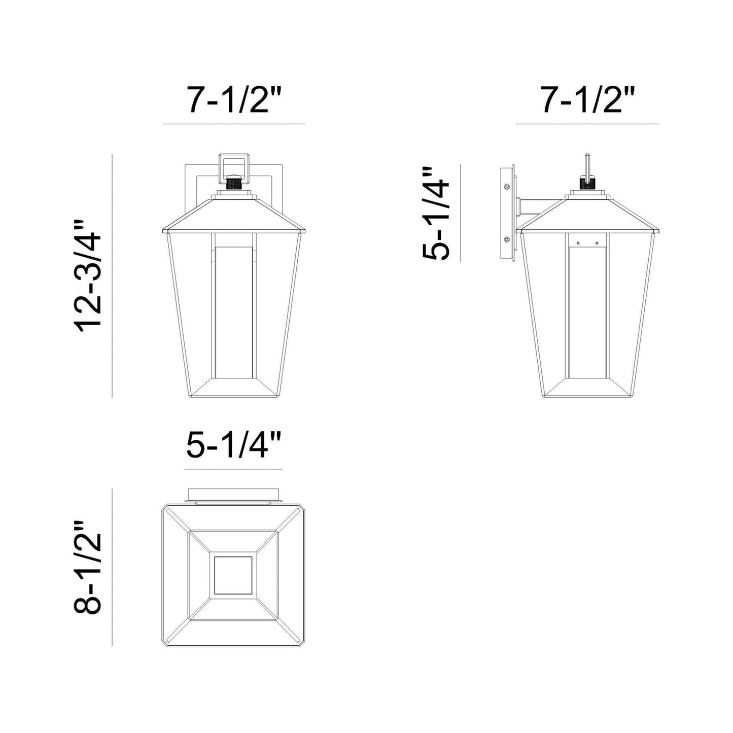 Andson Outdoor LED Wall Light - line drawing.