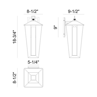 Andson Outdoor LED Wall Light - line drawing.