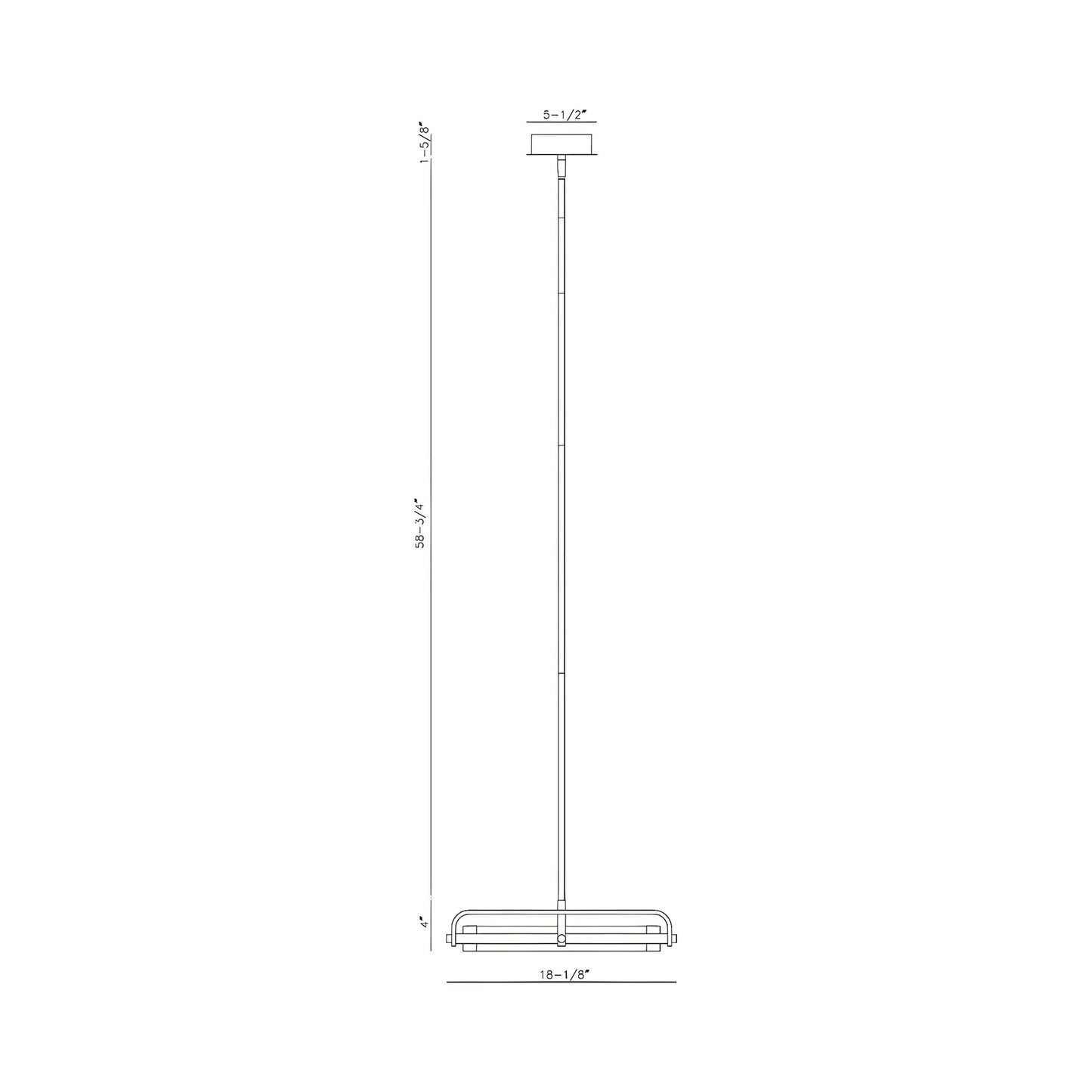Annilo LED Pendant Light - line drawing.