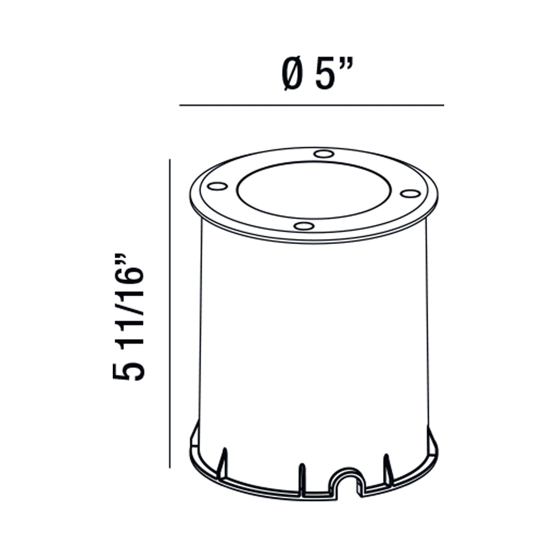 Architectural Outdoor LED Inground Light - line drawing.
