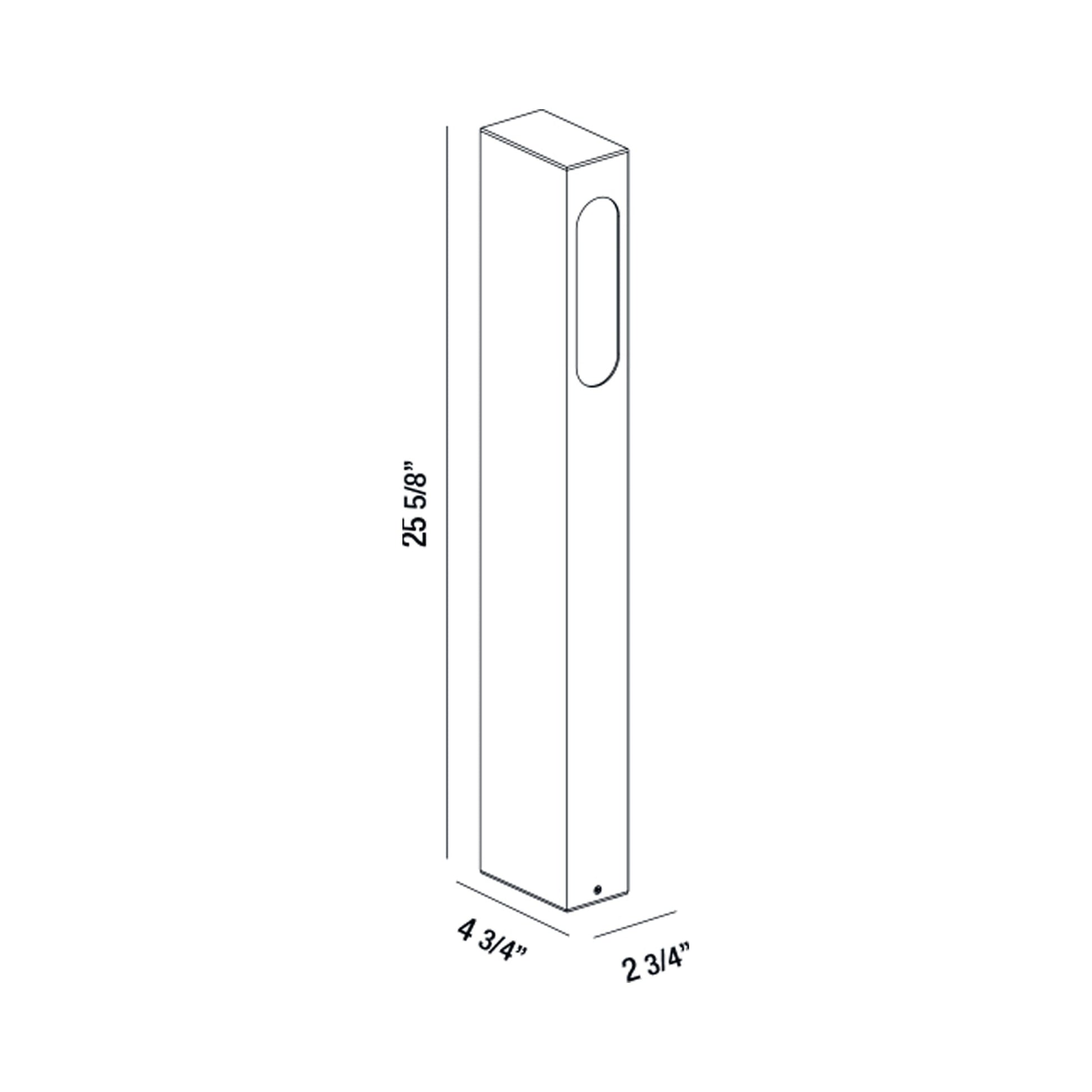 Architectural Outdoor LED Path Light - line drawing.