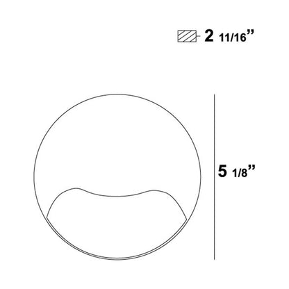 Architectural Outdoor LED Wall Light - line drawing.