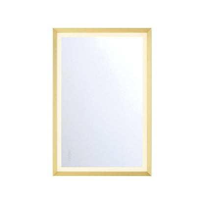 Artell Rectangle LED Wall Mirror in Gold (36-Inch).