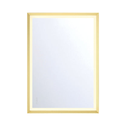 Artell Rectangle LED Wall Mirror in Gold (42-Inch).