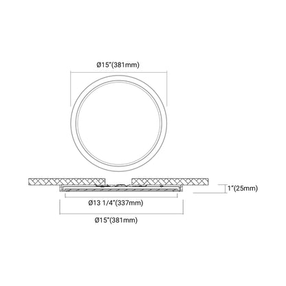 Artemis LED Flush Mount Ceiling Light - line drawing.