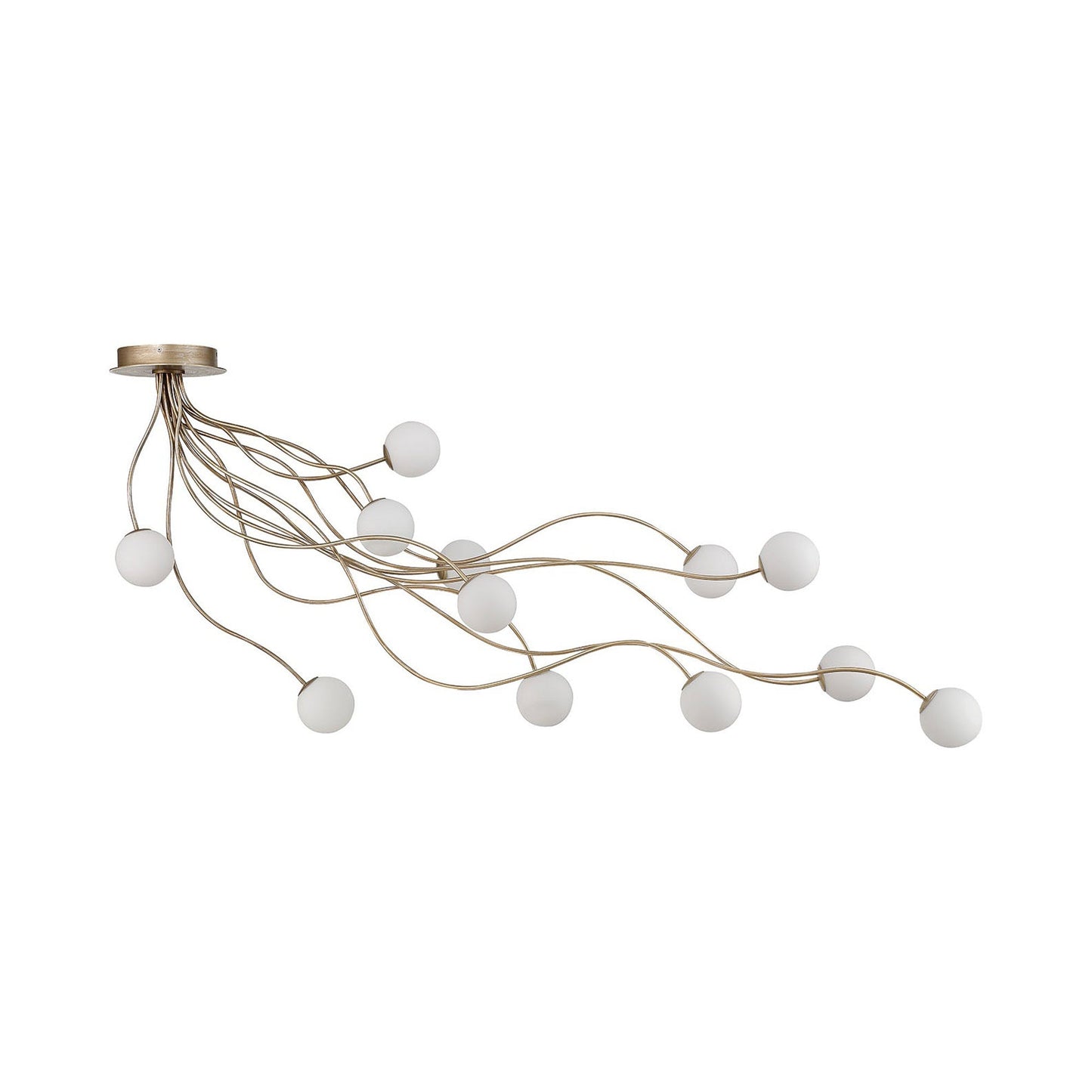 Athena LED Flush Mount Ceiling Light in Antique Gold.