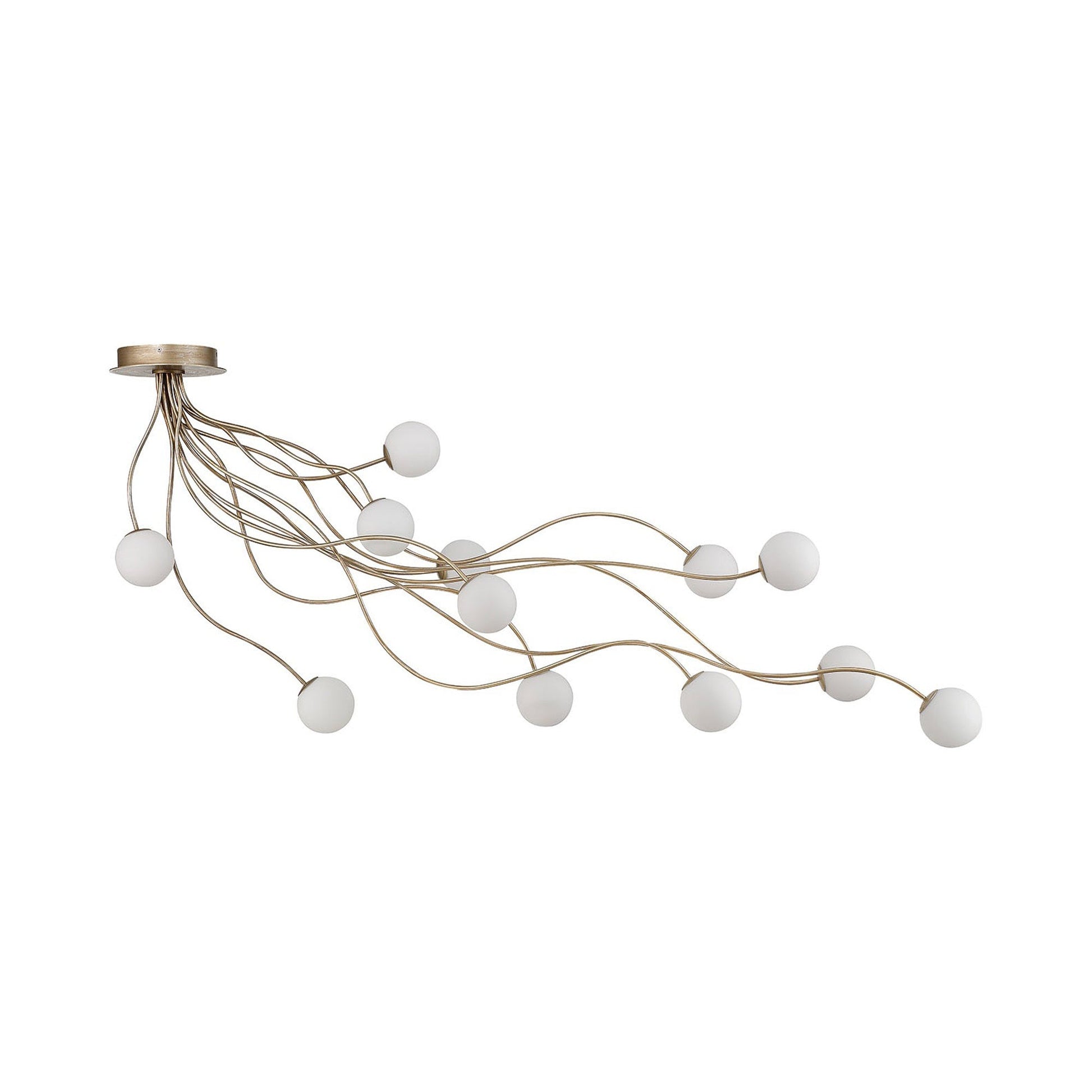Athena LED Flush Mount Ceiling Light in Antique Gold.