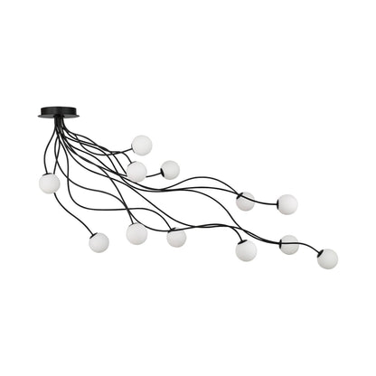 Athena LED Flush Mount Ceiling Light in Matte Black.