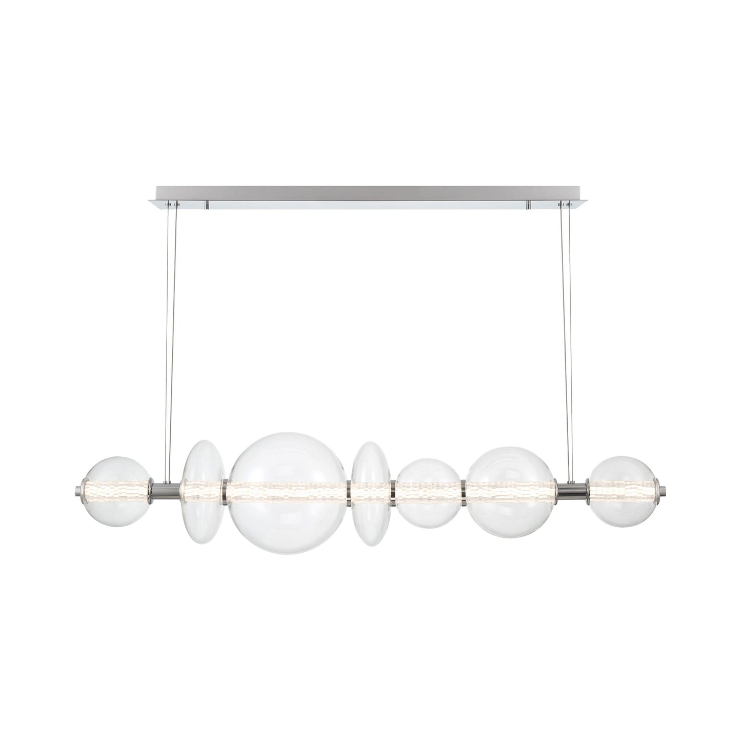 Atomo LED Chandelier in Chrome/Clear (56-Inch).
