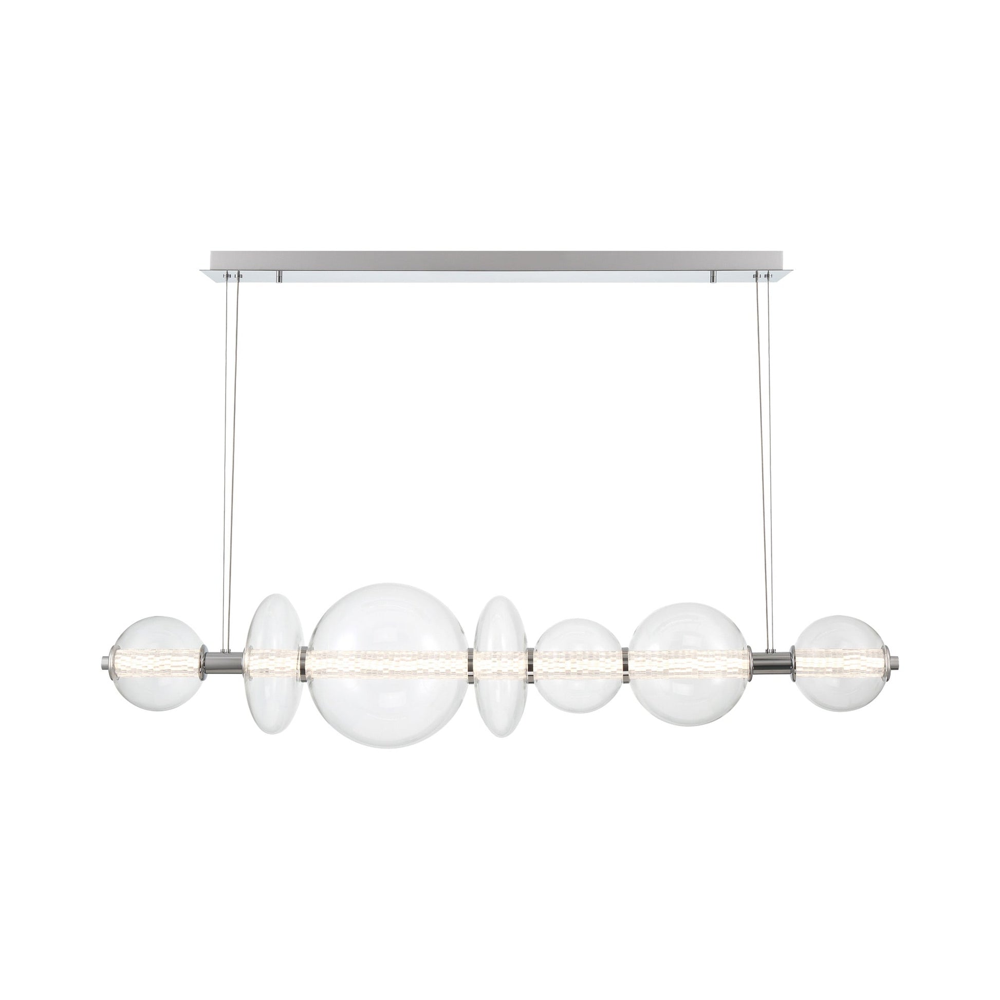 Atomo LED Chandelier in Chrome/Clear (56-Inch).