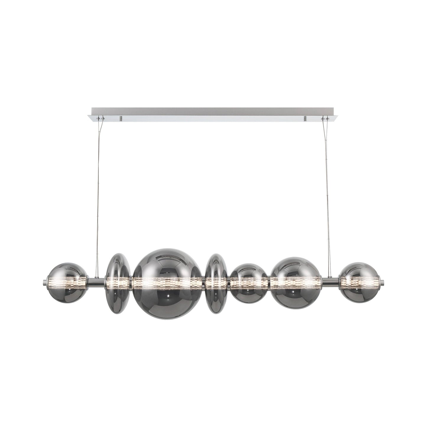 Atomo LED Chandelier in Chrome/Smoke (56-Inch).