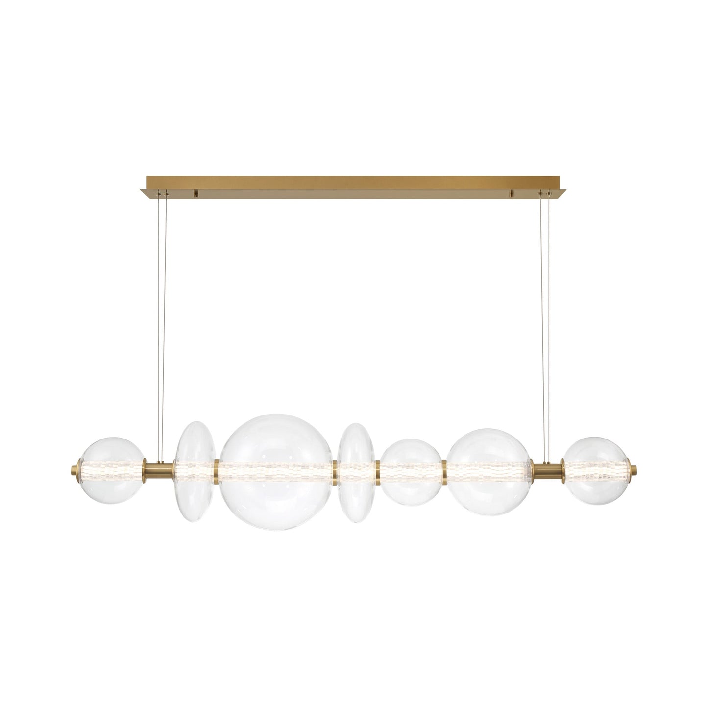Atomo LED Chandelier in Gold/Clear (56-Inch).