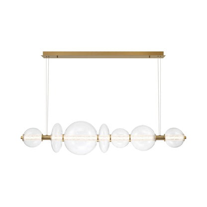 Atomo LED Chandelier in Gold/Clear (56-Inch).
