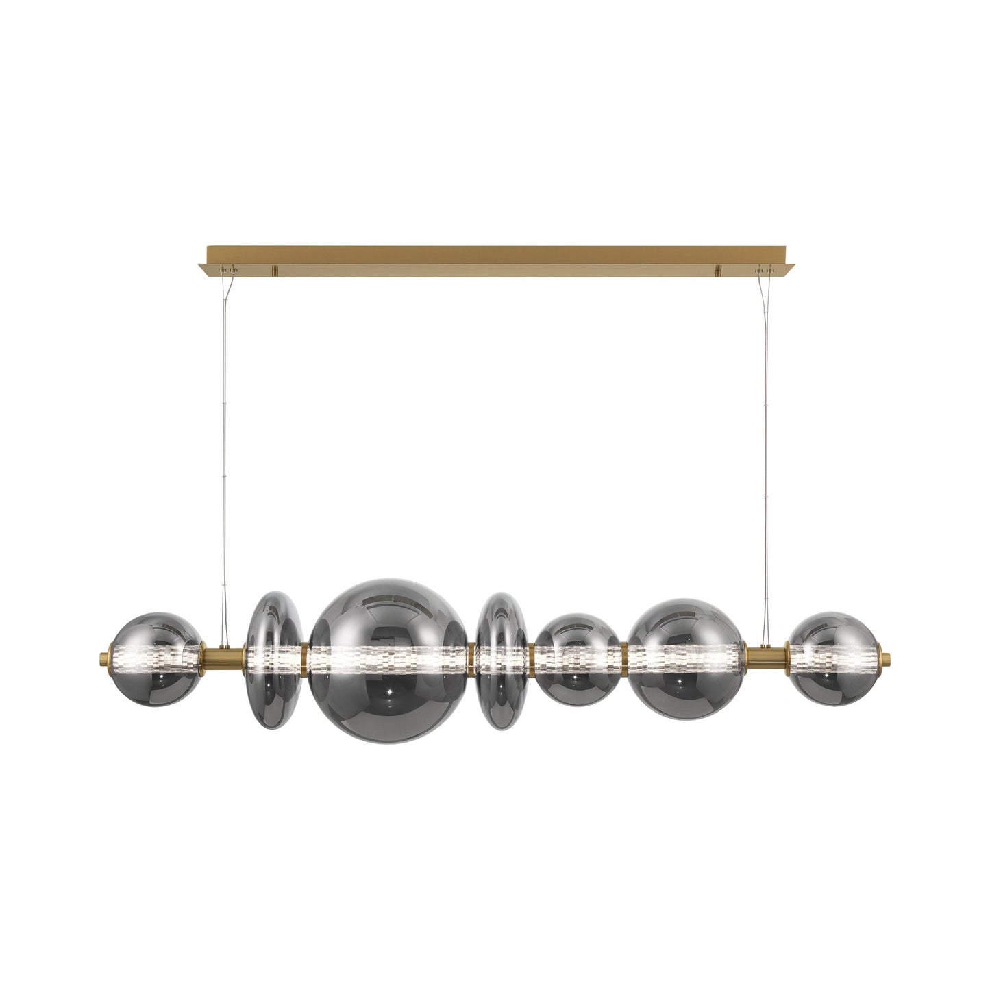 Atomo LED Chandelier in Gold/Smoke (56-Inch).