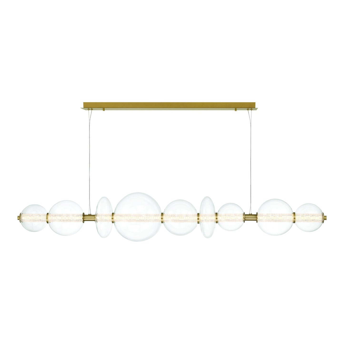 Atomo LED Chandelier in Gold/Clear (73.5-Inch).