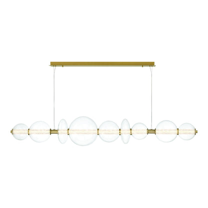 Atomo LED Chandelier in Gold/Clear (73.5-Inch).