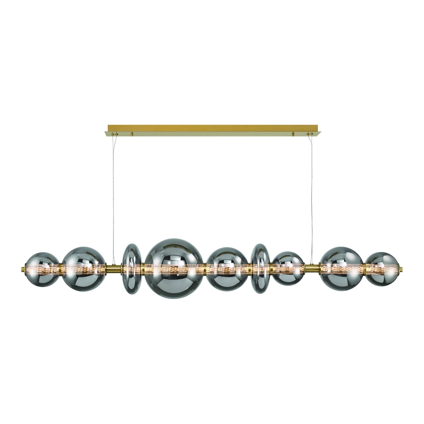 Atomo LED Chandelier in Gold/Smoke (73.5-Inch).