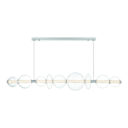 Atomo LED Chandelier in Chrome/Clear (73.5-Inch).