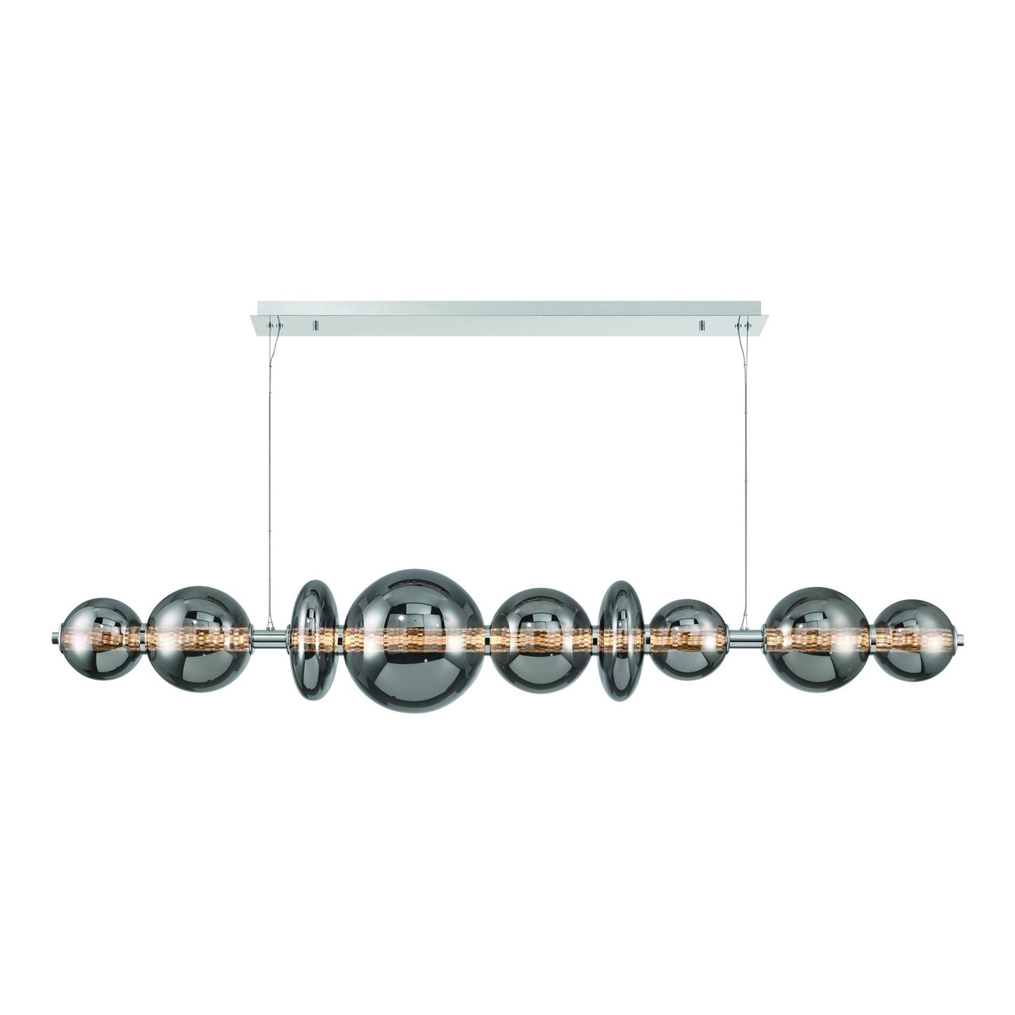 Atomo LED Chandelier in Chrome/Smoke (73.5-Inch).