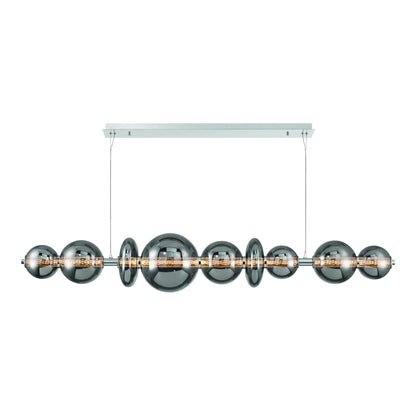 Atomo LED Chandelier in Chrome/Smoke (73.5-Inch).