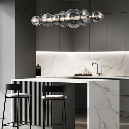 Atomo LED Chandelier in kitchen.