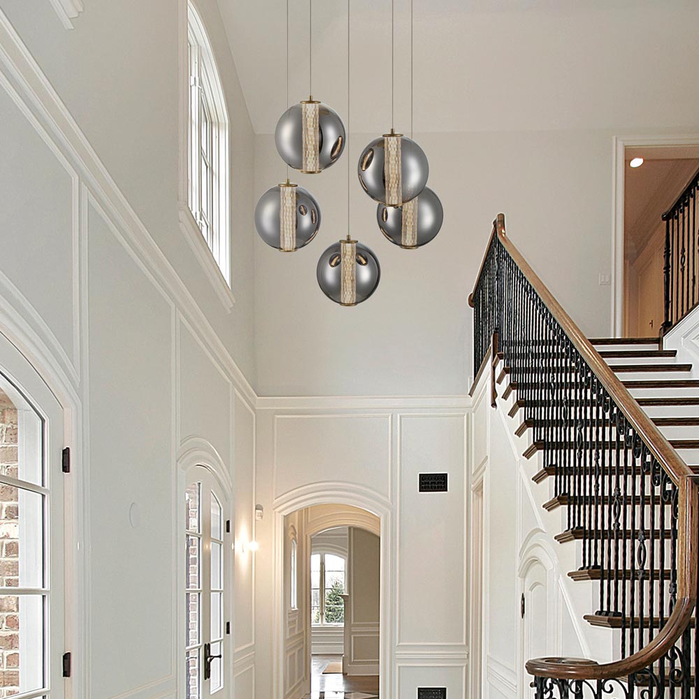 Atomo LED Multi Light Pendant Light in living room.