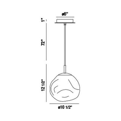 Bankwell Pendant Light - line drawing.