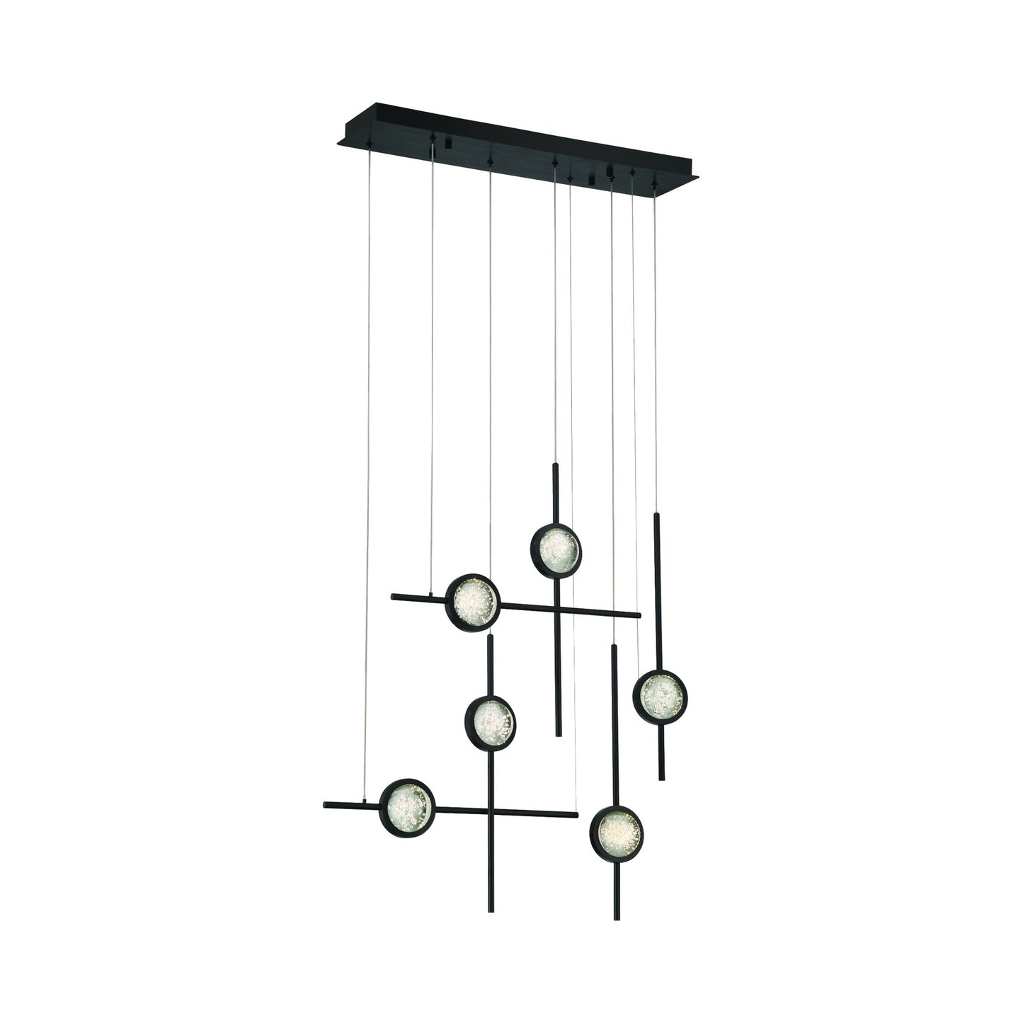 Barletta LED Linear Chandelier in Anodized Black (6-Light).