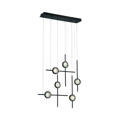 Barletta LED Linear Chandelier in Anodized Black (6-Light).