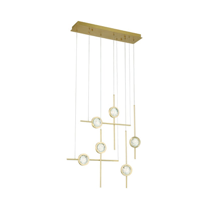Barletta LED Linear Chandelier in Anodized Gold (6-Light).
