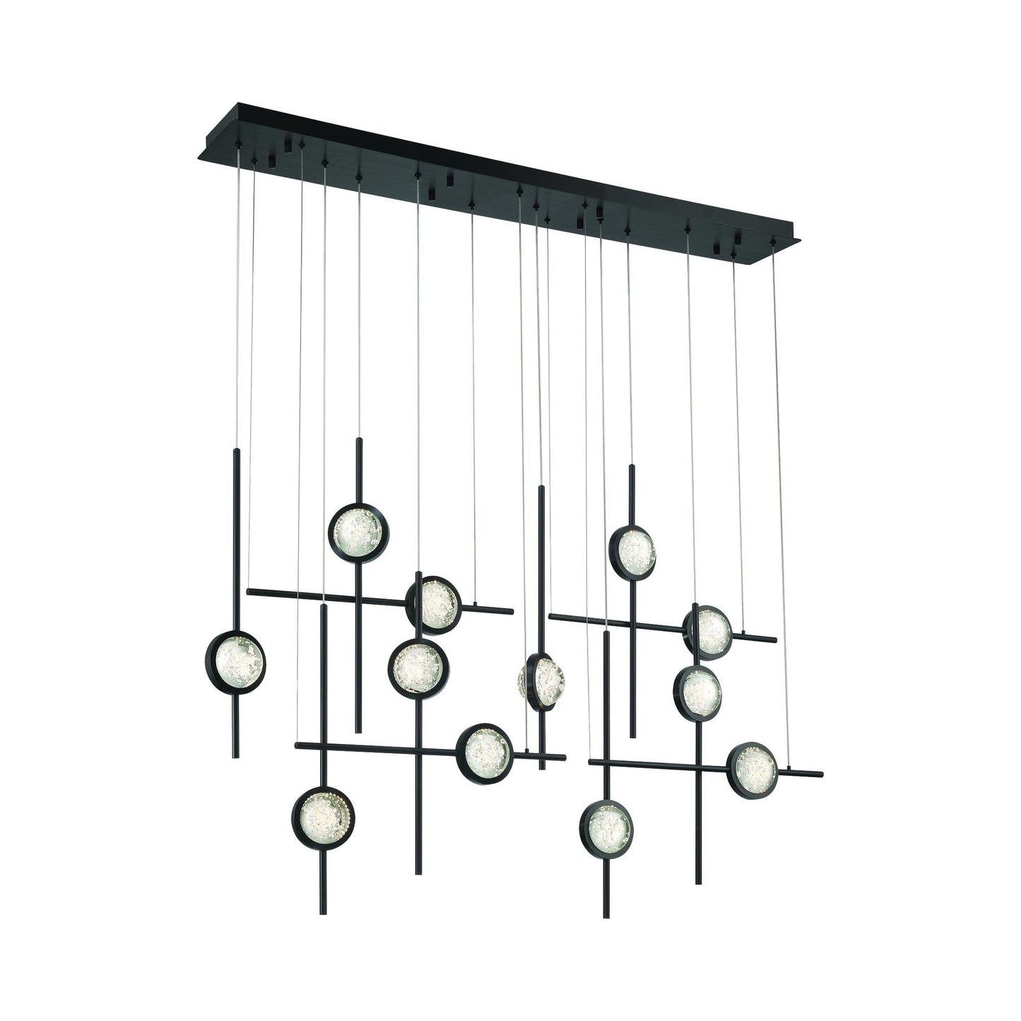Barletta LED Linear Chandelier in Anodized Black (12-Light).