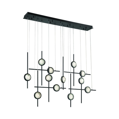 Barletta LED Linear Chandelier in Anodized Black (12-Light).