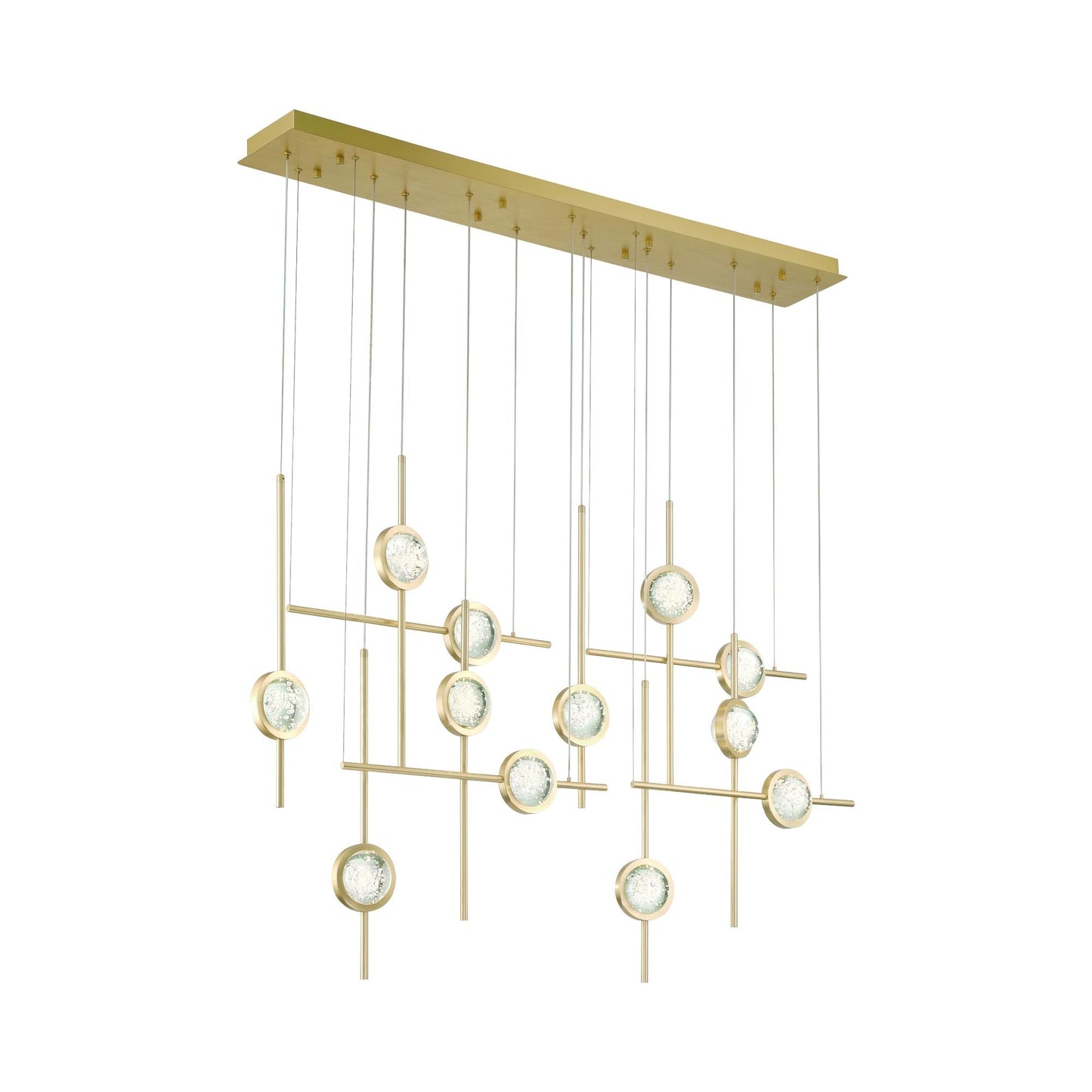 Barletta LED Linear Chandelier in Anodized Gold (12-Light).