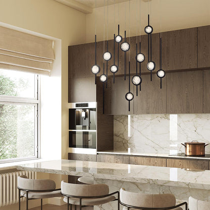 Barletta Oval LED Multi Light Pendant Light in kitchen.