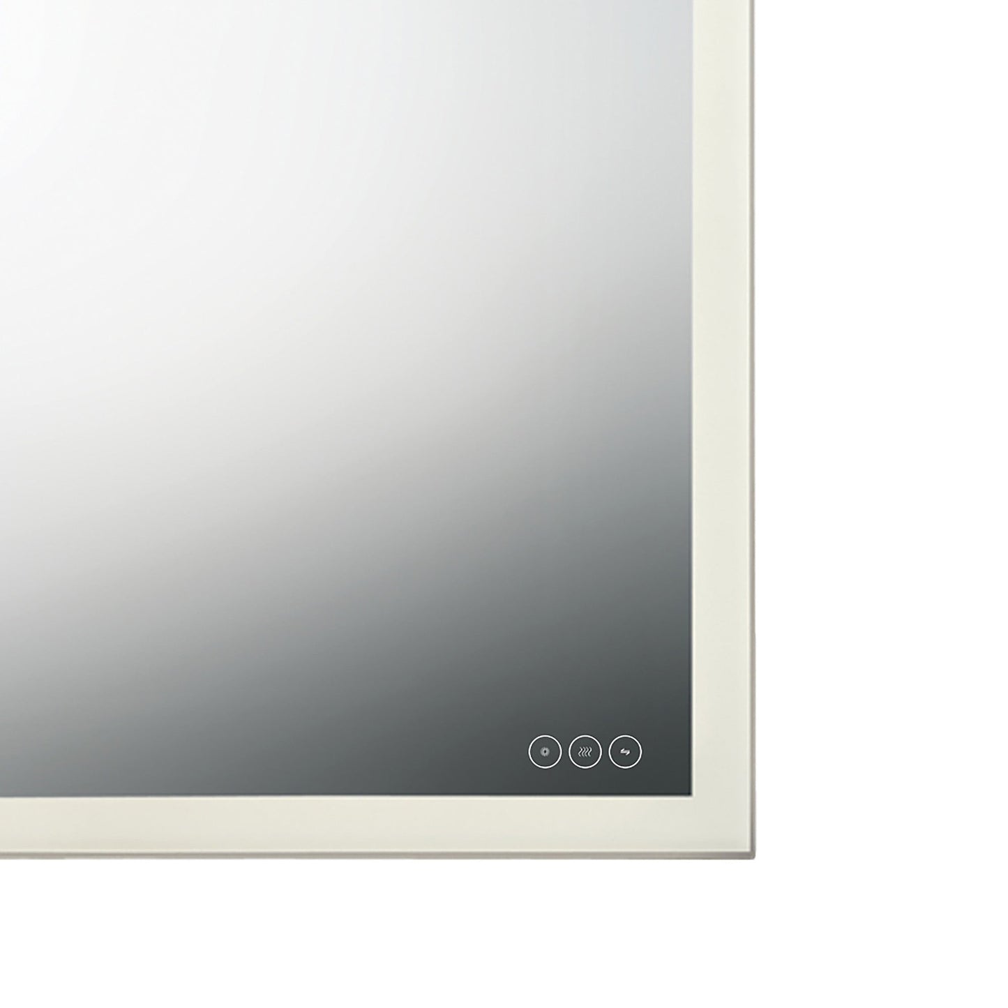 Benji Rectangle LED Wall Mirror in Detail.