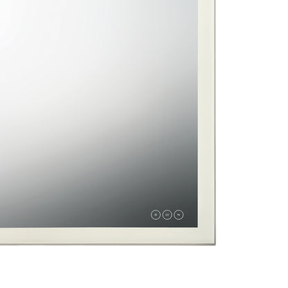 Benji Rectangle LED Wall Mirror in Detail.