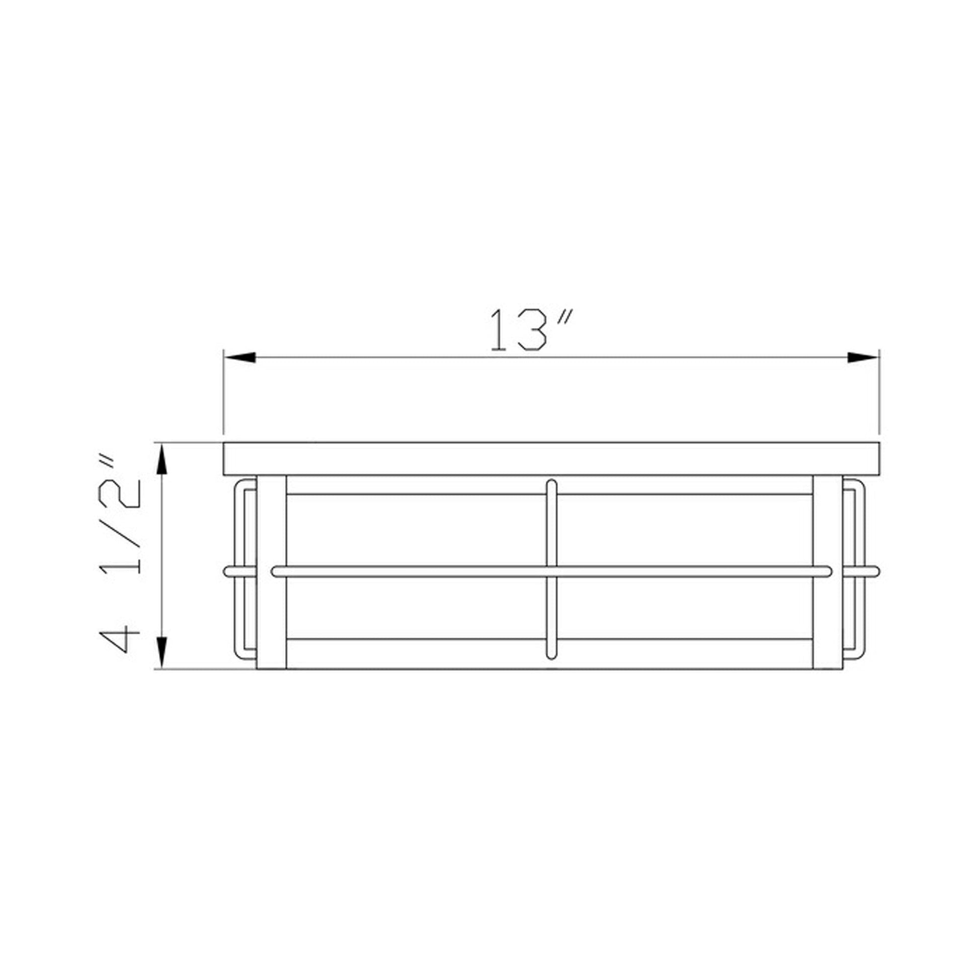 Bensa Outdoor LED Flush Mount Ceiling Light - line drawing.