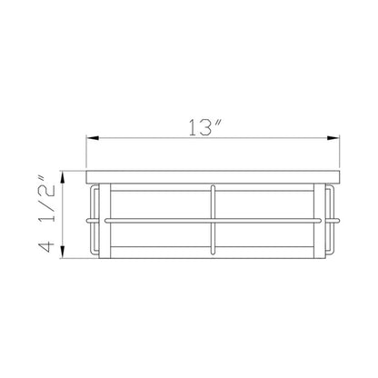 Bensa Outdoor LED Flush Mount Ceiling Light - line drawing.