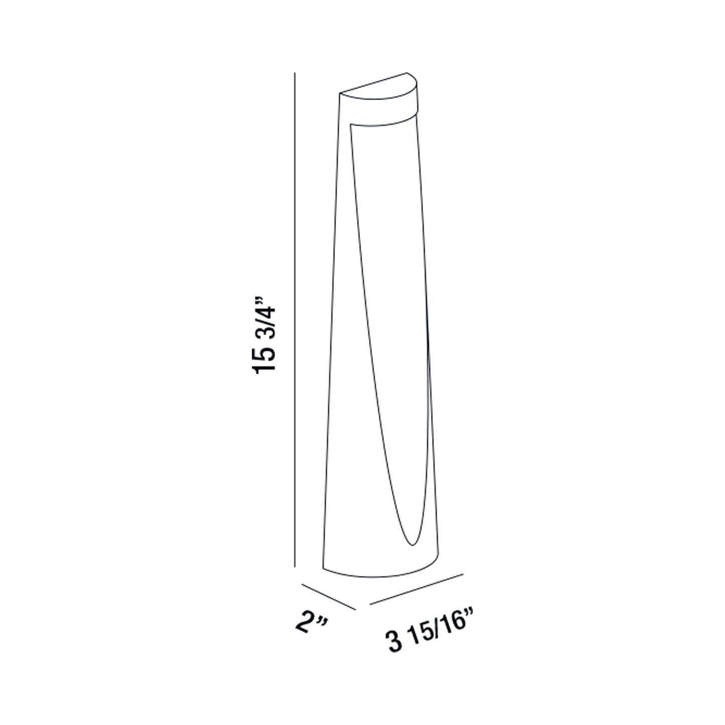 Bira Outdoor LED Path Light - line drawing.